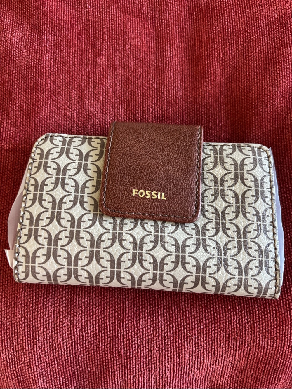 Fossil Wallet - Madison Multifunction Brown/Taupe LogoPrint Compact with Tab